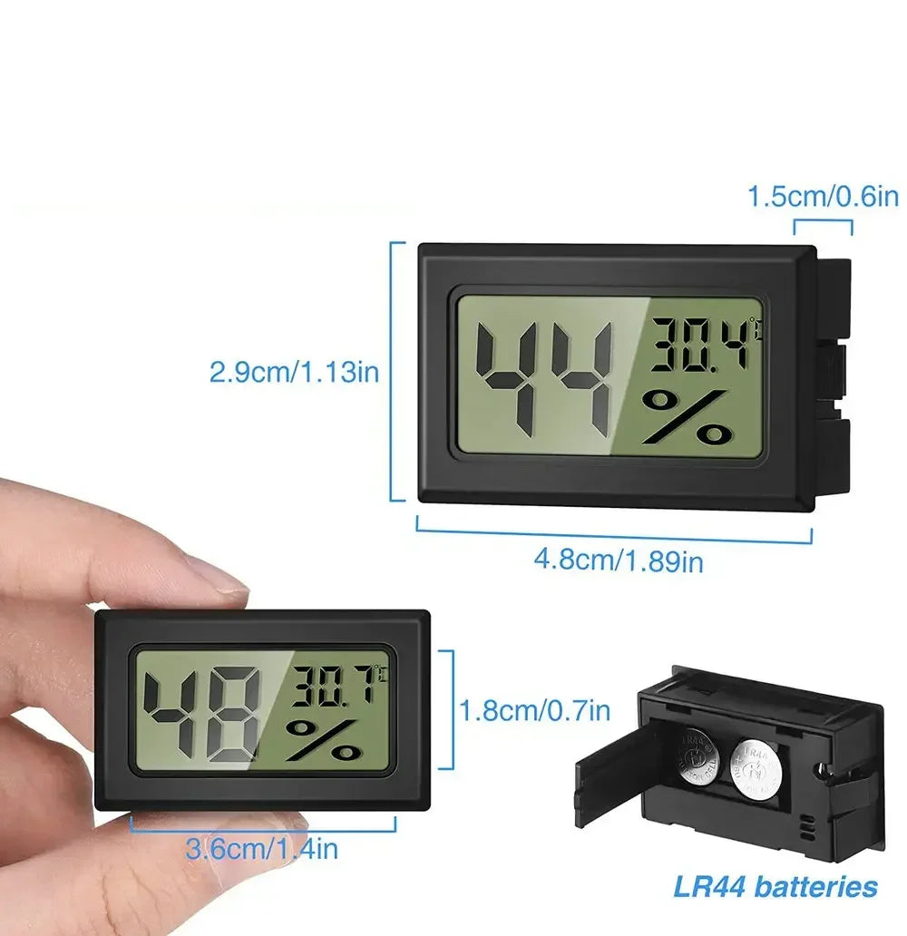 Square Embedded Digital Thermo-Hygrometer for Reptile Terrarium Humidity Box Home Industrial Digital Temperature Humidity Gauge