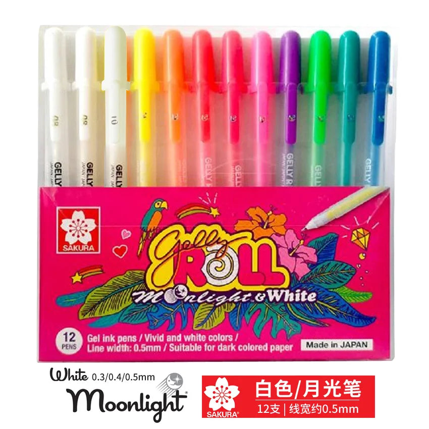 Japan Sakura Gel Pen Set 3D Jelly Pen Basis/Bright/Highlight/Souffle/Glaze Drawing Pens Gel Ink Glitter Decoration Stationary