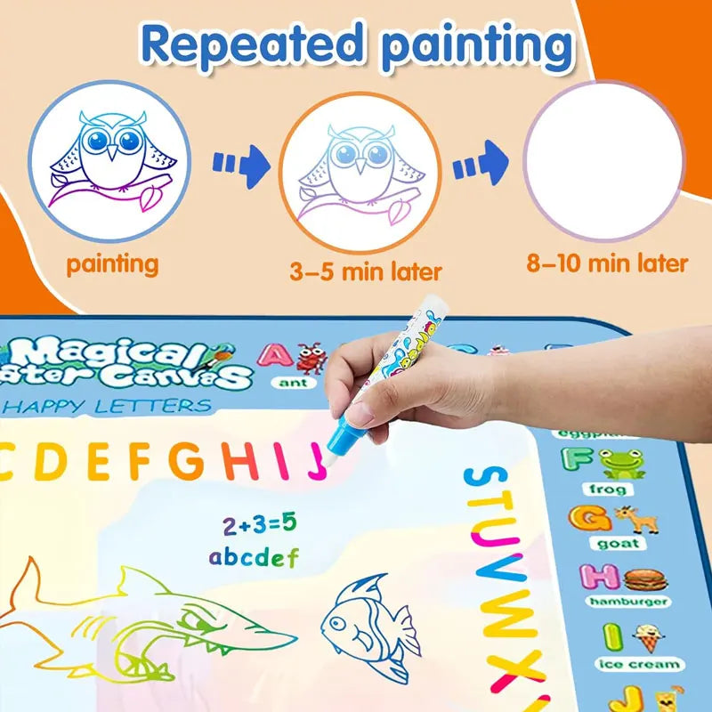Magic Water Drawing Mat – Reusable Coloring & Doodle Canvas for Kids’ Creative Fun and Early Learning