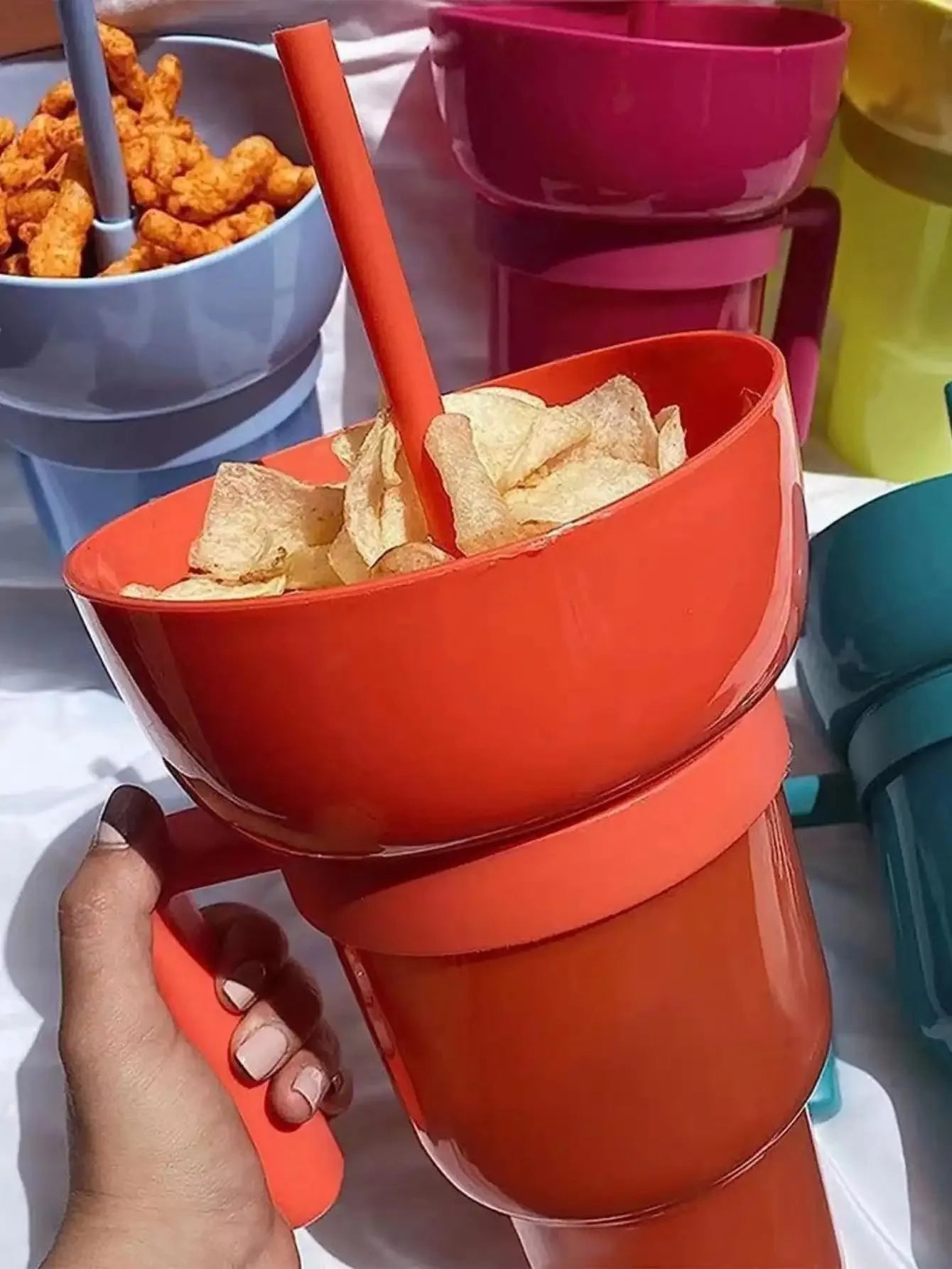 2-in-1 Popcorn & Drink Cup – Creative, Portable Snack & Beverage Combo with Handle | Fun, Functional & Perfect for On-the-Go