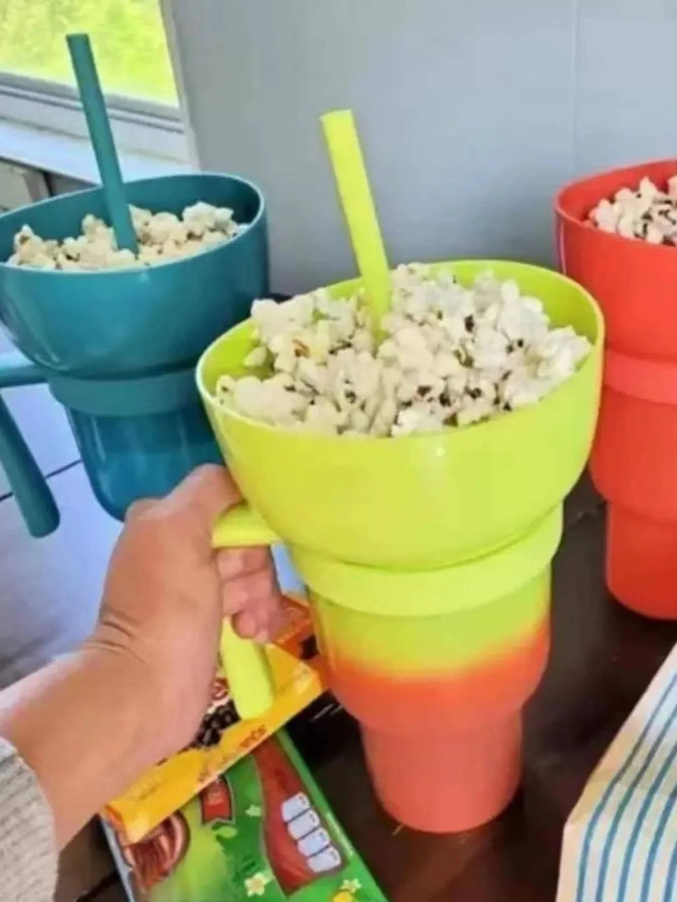 2-in-1 Popcorn & Drink Cup – Creative, Portable Snack & Beverage Combo with Handle | Fun, Functional & Perfect for On-the-Go