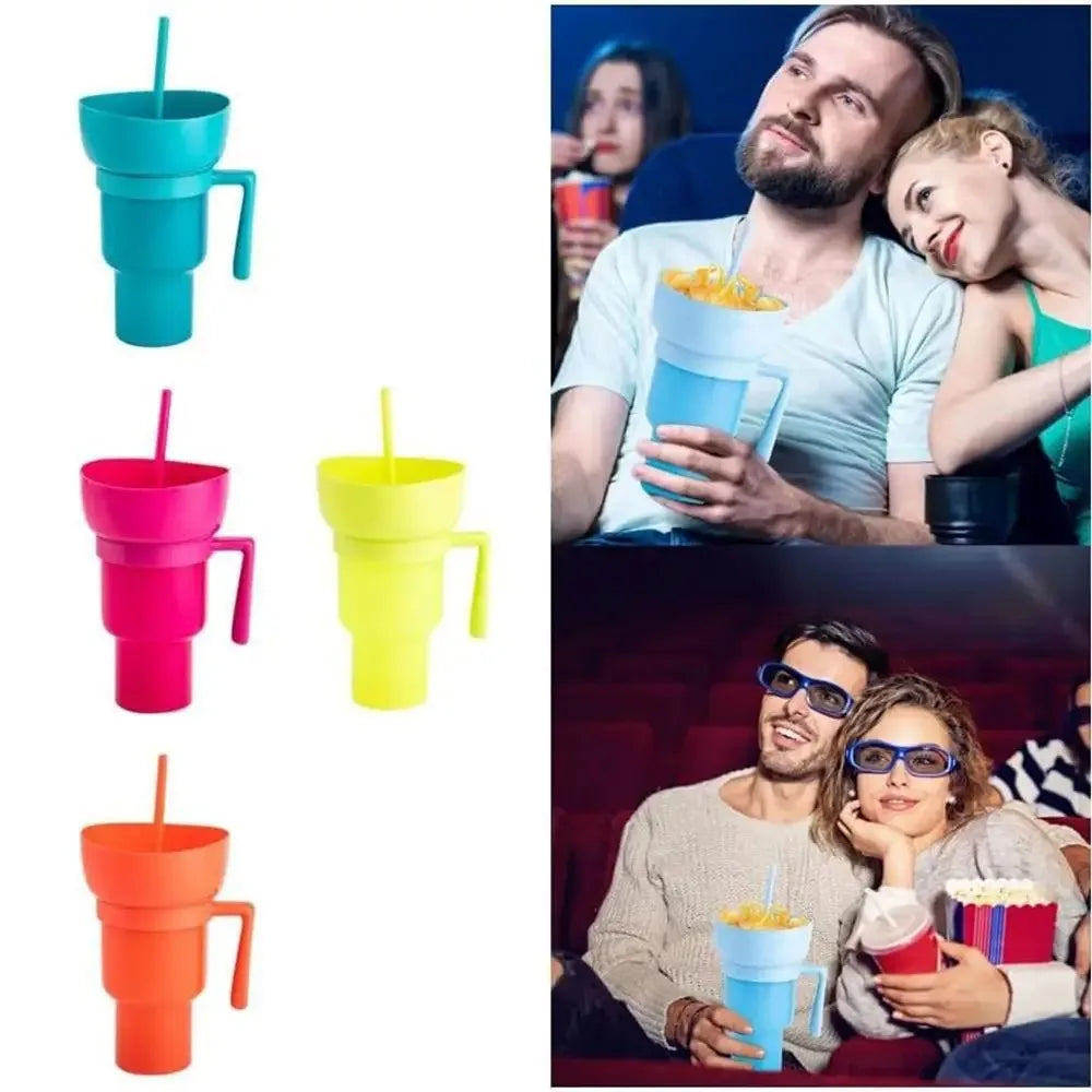 2-in-1 Popcorn & Drink Cup – Creative, Portable Snack & Beverage Combo with Handle | Fun, Functional & Perfect for On-the-Go