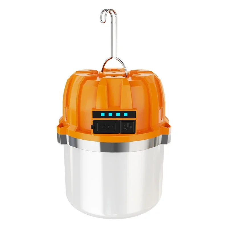 Ultra-Bright 500W Rechargeable LED Camping Lantern – Portable USB Lamp & Flashlight with Power Display, Perfect for Outdoors, Fishing, and Emergencies!