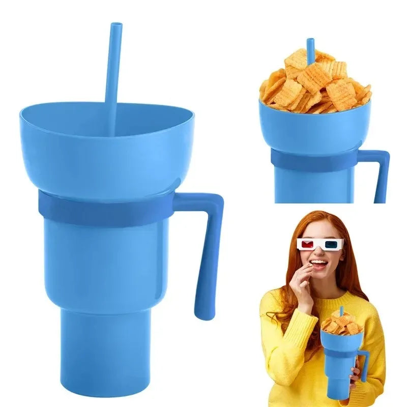 2-in-1 Popcorn & Drink Cup – Creative, Portable Snack & Beverage Combo with Handle | Fun, Functional & Perfect for On-the-Go