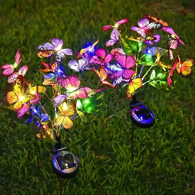 Solar-Powered LED Garden Lights – Butterfly & Sunflower Lawn Decor | Outdoor Fairy Lights for Home, Landscape, Weddings & Summer Nights