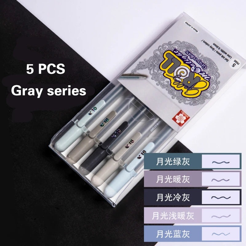 Japan Sakura Gel Pen Set 3D Jelly Pen Basis/Bright/Highlight/Souffle/Glaze Drawing Pens Gel Ink Glitter Decoration Stationary