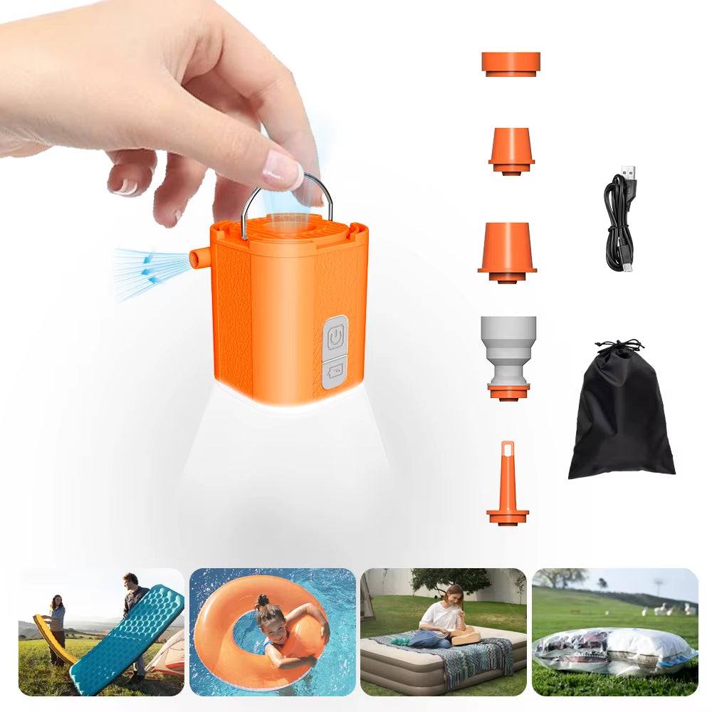 GIGA PUMP TINY: 3-In-1 Mini Pump Portable Inflator for Camping Sleeping Pad Mattress Lightweight for Easy Use