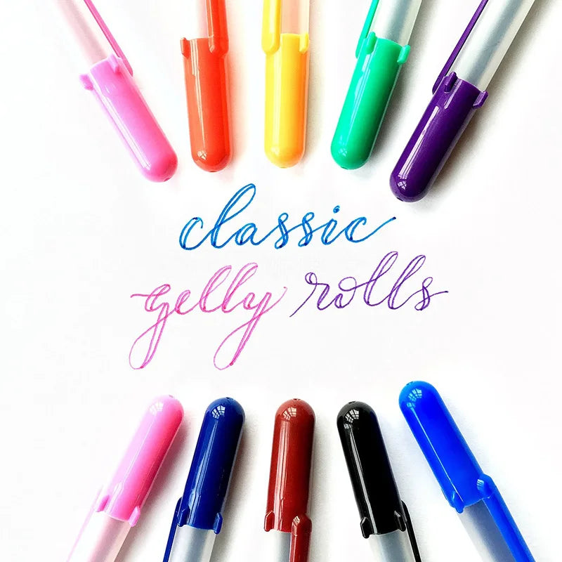 Japan Sakura Gel Pen Set 3D Jelly Pen Basis/Bright/Highlight/Souffle/Glaze Drawing Pens Gel Ink Glitter Decoration Stationary