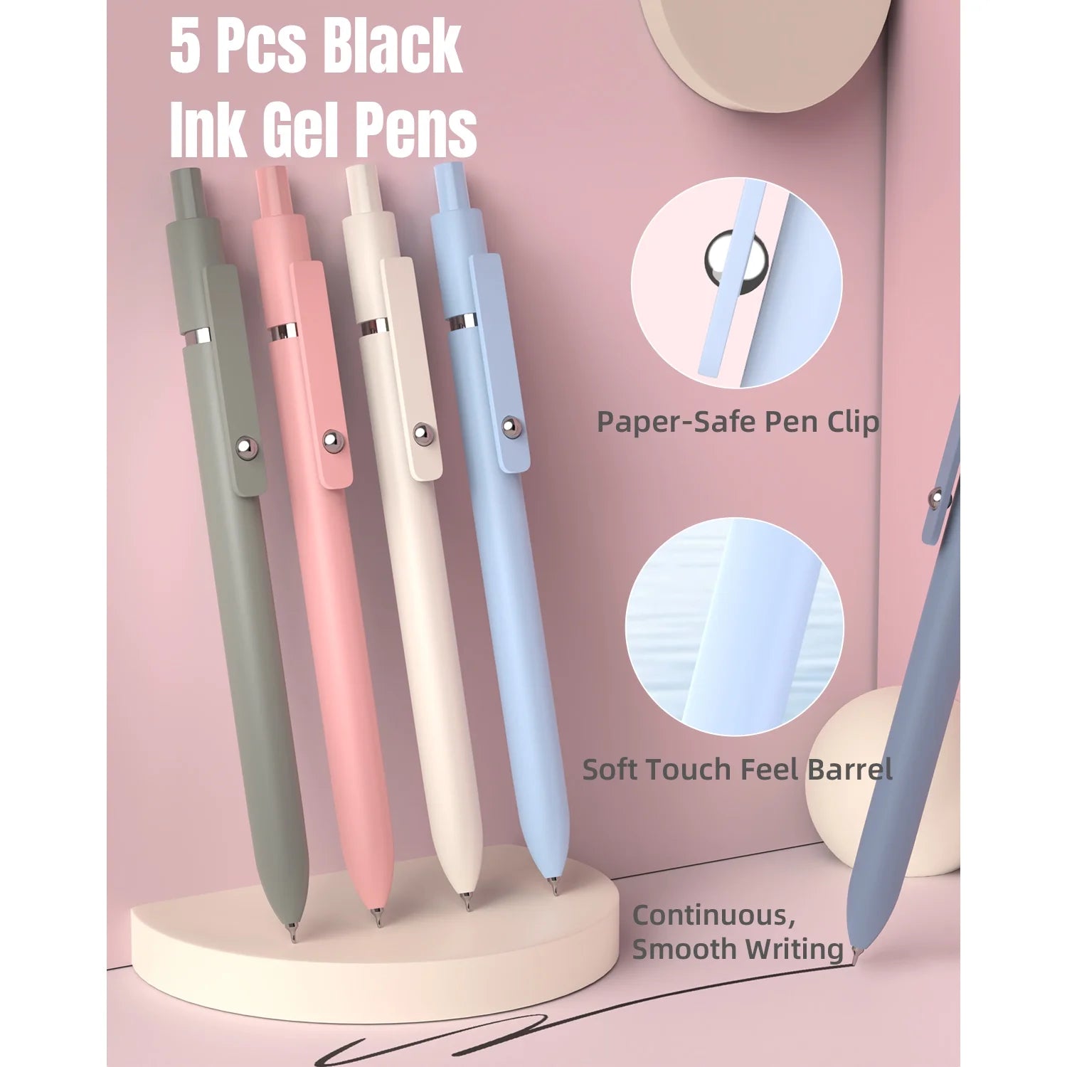 39 PCS, 12 Highlighters, 5 Black Gel Pens, 6 Mechanical Pencil Set 0.5 & 0.7 Mm for Stationary College Essentials (Green)