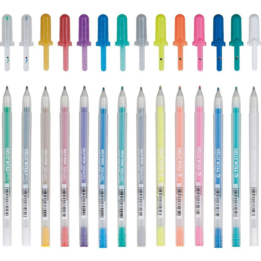 Japan Sakura Gel Pen Set 3D Jelly Pen Basis/Bright/Highlight/Souffle/Glaze Drawing Pens Gel Ink Glitter Decoration Stationary