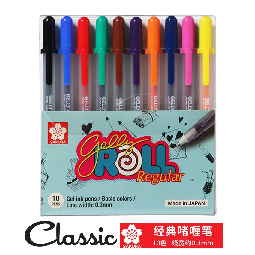 Japan Sakura Gel Pen Set 3D Jelly Pen Basis/Bright/Highlight/Souffle/Glaze Drawing Pens Gel Ink Glitter Decoration Stationary