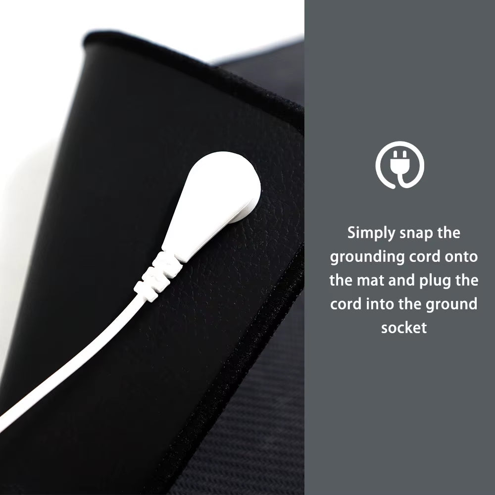 Chair Grounding Mat&Earthing Mouse Pad Earthing Pad for Sleep,Reduce Pain Therapy Mat Stress Relieving With16.4Ft Grounding Cord