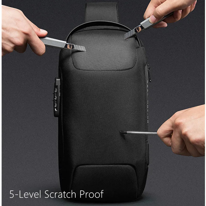 Men’s Waterproof USB Charging Crossbody Bag – Anti-Theft, Multifunction Shoulder & Waist Pack for Short Trips, Travel, and Everyday Carry