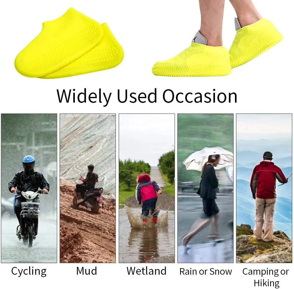 Silicone Waterproof Shoe Covers – Slip-Resistant, Durable Rain Boot Overshoes in S/M/L | Perfect Outdoor Protection for Wet Weather | 1 Pair