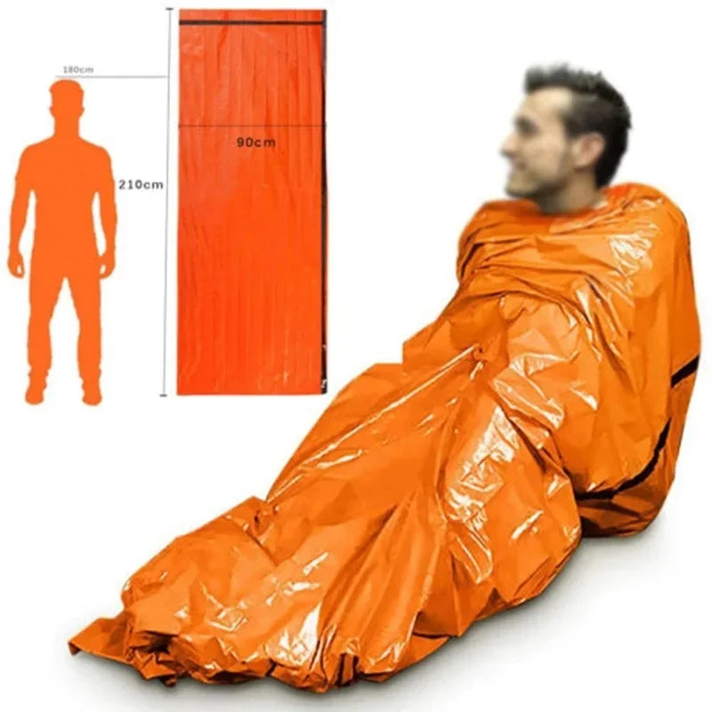 All-Weather Emergency Survival Sleeping Bag – Waterproof, Thermal Mylar Blanket Sack | Reusable & Compact for Camping, Hiking & Outdoor Adventures