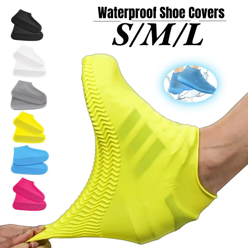 Silicone Waterproof Shoe Covers – Slip-Resistant, Durable Rain Boot Overshoes in S/M/L | Perfect Outdoor Protection for Wet Weather | 1 Pair