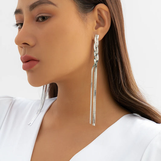 Long Snake Chain Drop Earring for Women Wedding Vintage Dangle Earring Trendy Accessories Party Jewelry