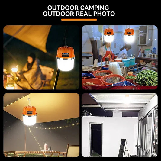 Ultra-Bright 500W Rechargeable LED Camping Lantern – Portable USB Lamp & Flashlight with Power Display, Perfect for Outdoors, Fishing, and Emergencies!