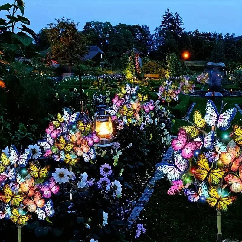 Solar-Powered LED Garden Lights – Butterfly & Sunflower Lawn Decor | Outdoor Fairy Lights for Home, Landscape, Weddings & Summer Nights