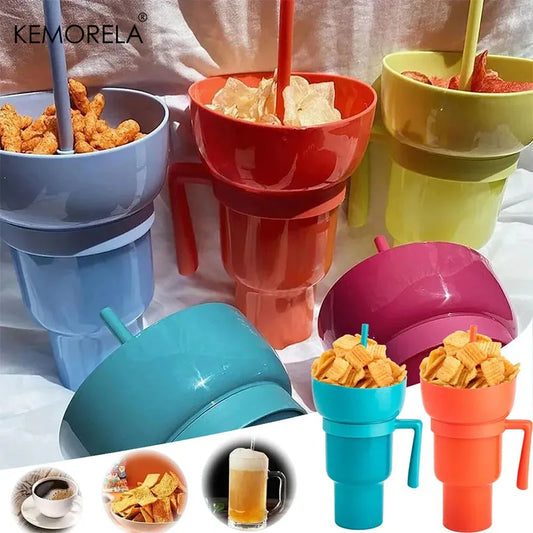 2-in-1 Popcorn & Drink Cup – Creative, Portable Snack & Beverage Combo with Handle | Fun, Functional & Perfect for On-the-Go