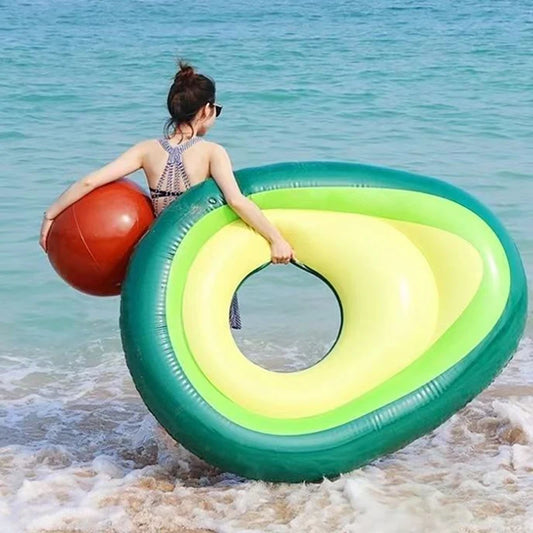 Giant Inflatable Avocado Pool Float – Fun, Eye-Catching Green Lounger with Removable Pit, Perfect for Summer Parties, Beach Days & Relaxing in the Sun