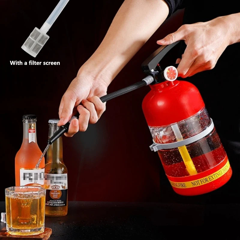 Creative Fire Extinguisher-Shaped 1.5L Beer and Wine Dispenser - Fun Party Bar Accessory for Spirits and Beverages