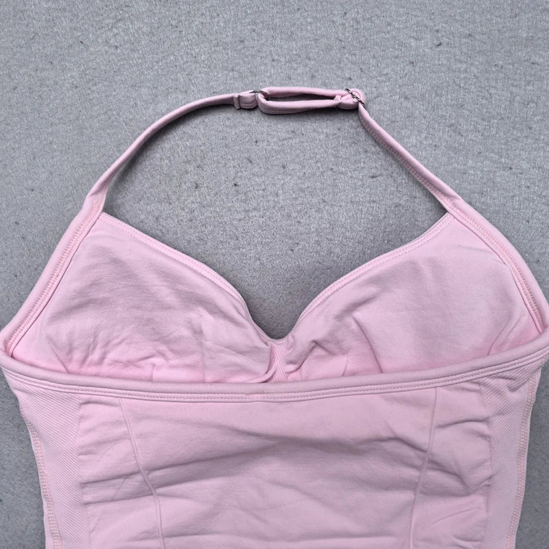 Seamless 2-Piece Yoga Set - Adjustable Longline Top & Scrunch Shorts for Perfect Workout Performance