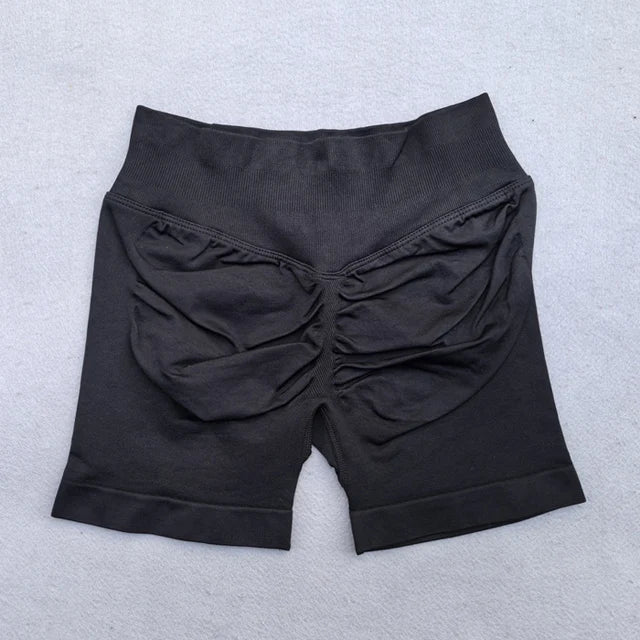 Seamless 2-Piece Yoga Set - Adjustable Longline Top & Scrunch Shorts for Perfect Workout Performance