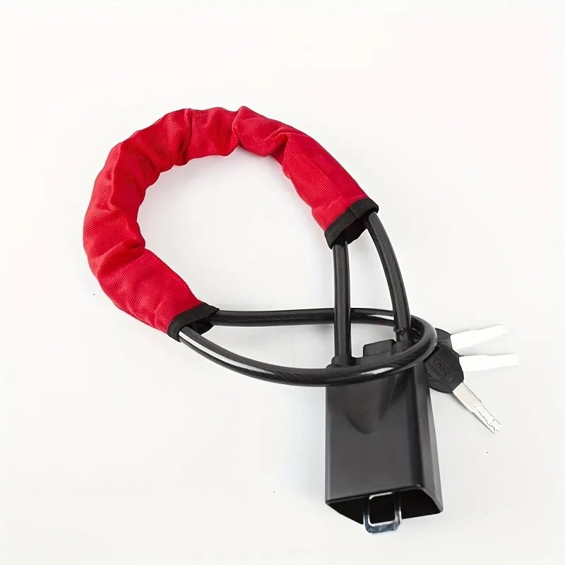 Vehicle Steering Wheel Lock with Seat Belt Socket Steel Rope for Truck SUV Van RV with 3 Keys Universal anti Theft Protection Device