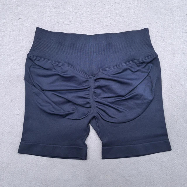 Seamless 2-Piece Yoga Set - Adjustable Longline Top & Scrunch Shorts for Perfect Workout Performance