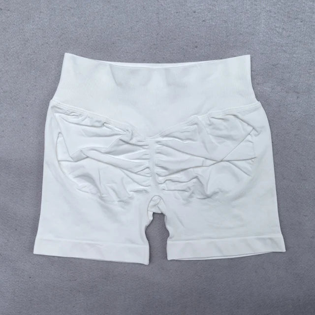 Seamless 2-Piece Yoga Set - Adjustable Longline Top & Scrunch Shorts for Perfect Workout Performance