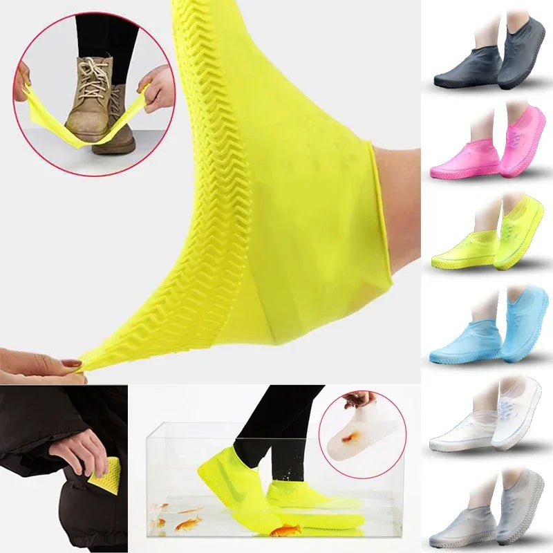 Silicone Waterproof Shoe Covers – Slip-Resistant, Durable Rain Boot Overshoes in S/M/L | Perfect Outdoor Protection for Wet Weather | 1 Pair