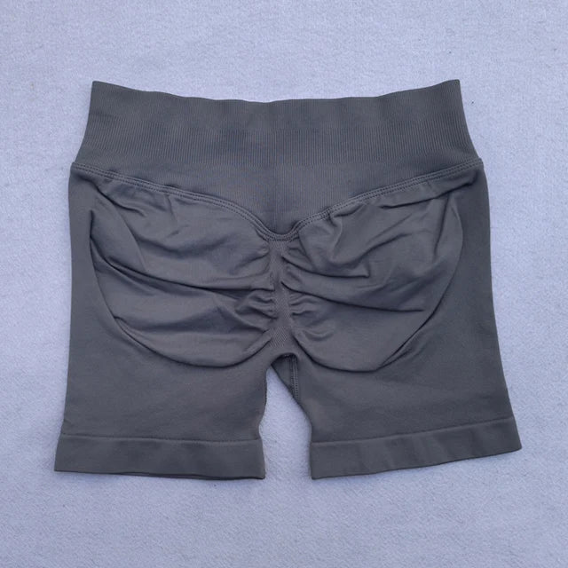 Seamless 2-Piece Yoga Set - Adjustable Longline Top & Scrunch Shorts for Perfect Workout Performance