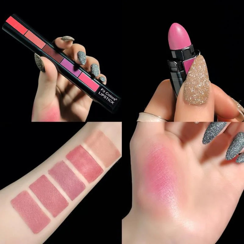 5 in 1 Lipstick Set Lightweight Matte Velvet Long Lasting Combination Lipstick Nourish Moisturizing Professional Lipliner Makeup