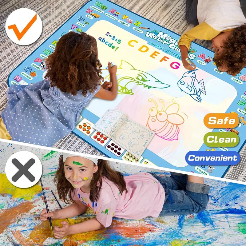 Magic Water Drawing Mat – Reusable Coloring & Doodle Canvas for Kids’ Creative Fun and Early Learning