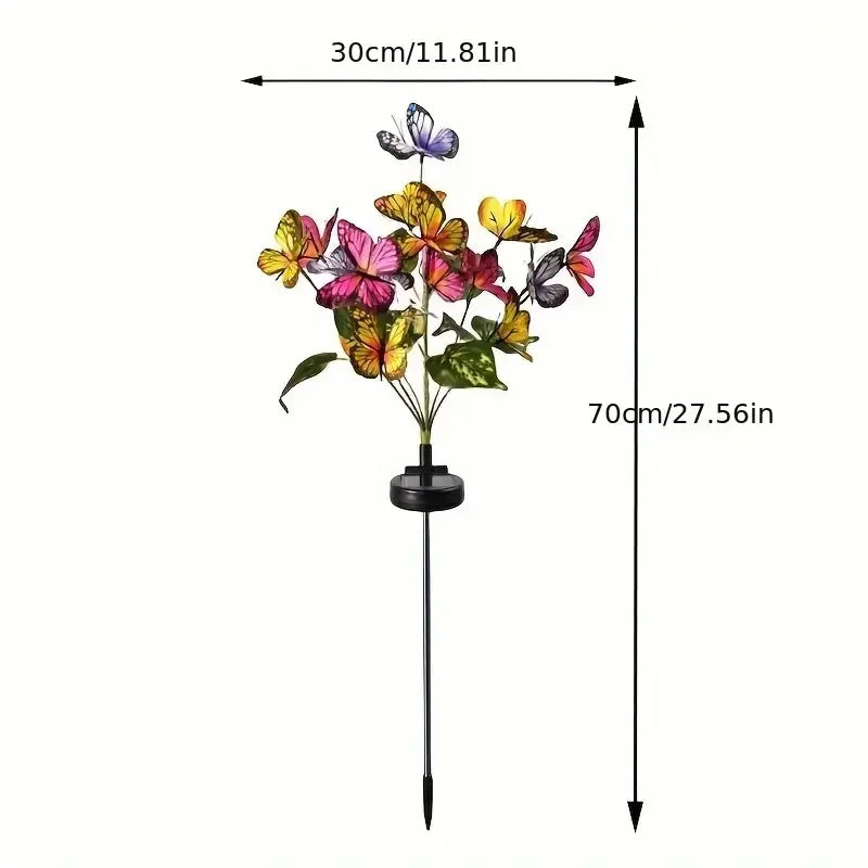 Solar-Powered LED Garden Lights – Butterfly & Sunflower Lawn Decor | Outdoor Fairy Lights for Home, Landscape, Weddings & Summer Nights