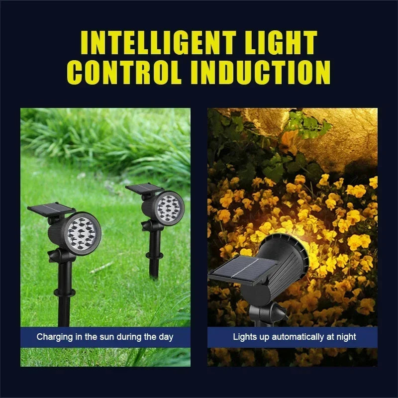 9-LED Solar Garden Spotlights – Waterproof Outdoor Landscape Lights for Pathways, Lawns & Decorative Lighting