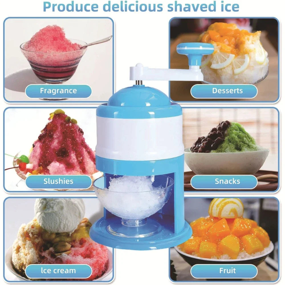 Portable DIY Ice Crusher – Hand-Crank Manual Ice Shaver for Snow Cones, Slushies & Ice Cream – Perfect for Summer Parties!