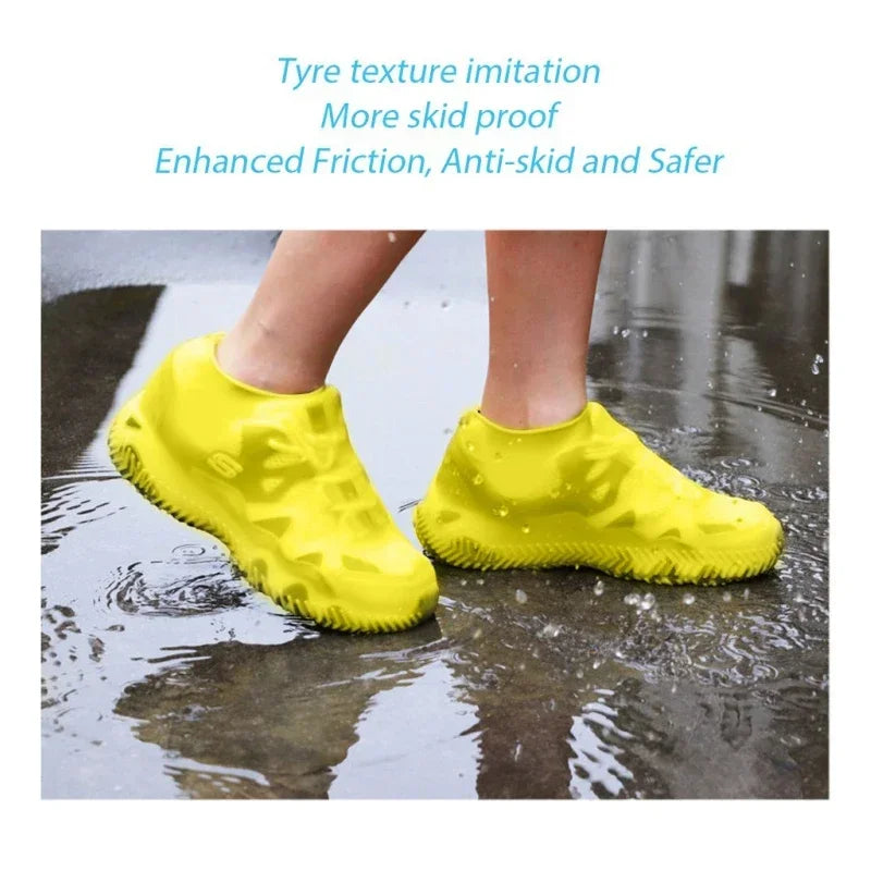 Silicone Waterproof Shoe Covers – Slip-Resistant, Durable Rain Boot Overshoes in S/M/L | Perfect Outdoor Protection for Wet Weather | 1 Pair