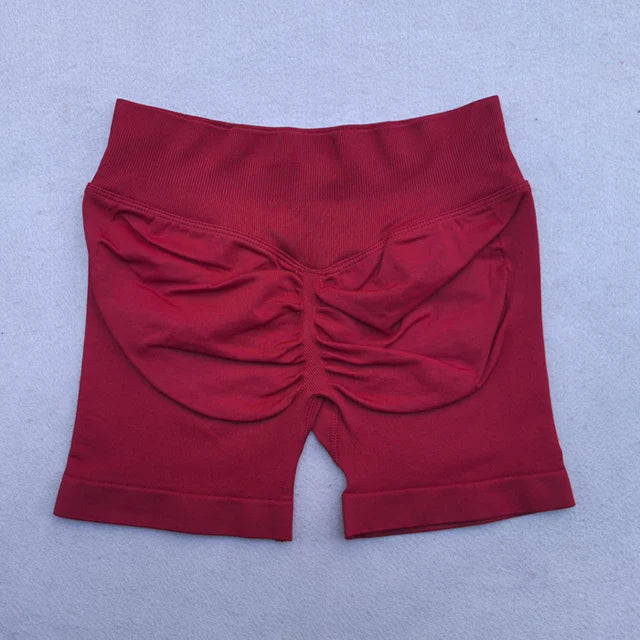 Seamless 2-Piece Yoga Set - Adjustable Longline Top & Scrunch Shorts for Perfect Workout Performance