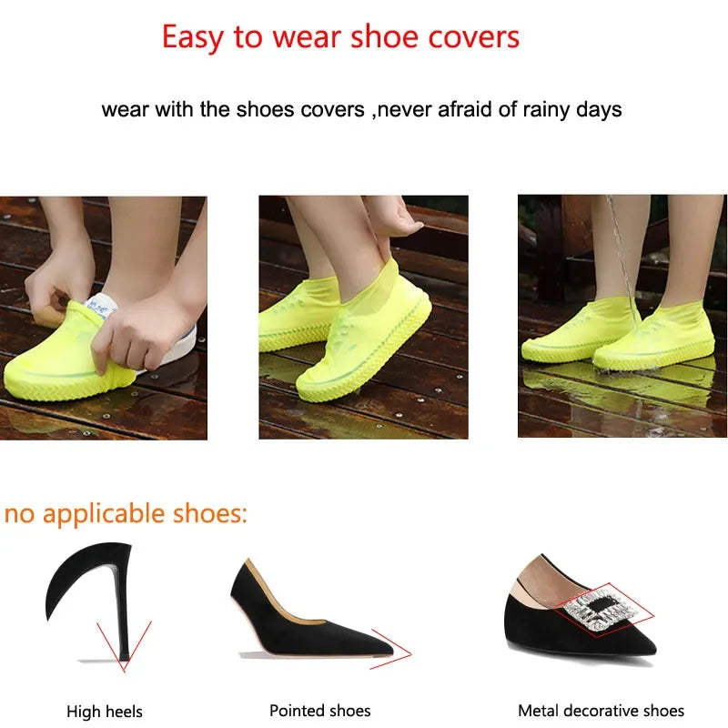 Silicone Waterproof Shoe Covers – Slip-Resistant, Durable Rain Boot Overshoes in S/M/L | Perfect Outdoor Protection for Wet Weather | 1 Pair