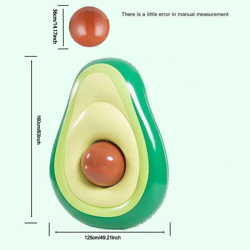 Giant Inflatable Avocado Pool Float – Fun, Eye-Catching Green Lounger with Removable Pit, Perfect for Summer Parties, Beach Days & Relaxing in the Sun