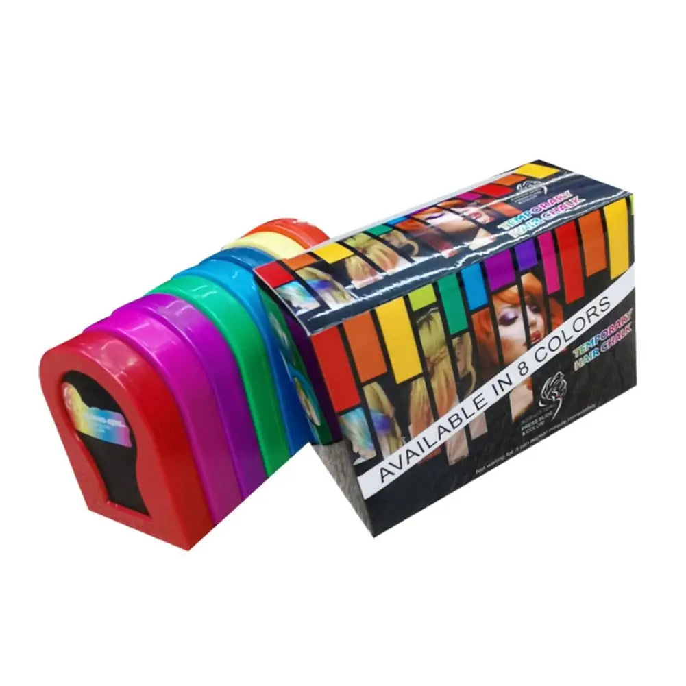 8 Colors Temporary Hair Chalk Washable Hair Dye Pressed Powder Men Women Hair Coloring Powder Instant Chalk to Paint Hairs Girl