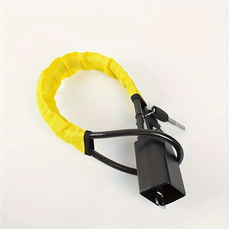 Vehicle Steering Wheel Lock with Seat Belt Socket Steel Rope for Truck SUV Van RV with 3 Keys Universal anti Theft Protection Device