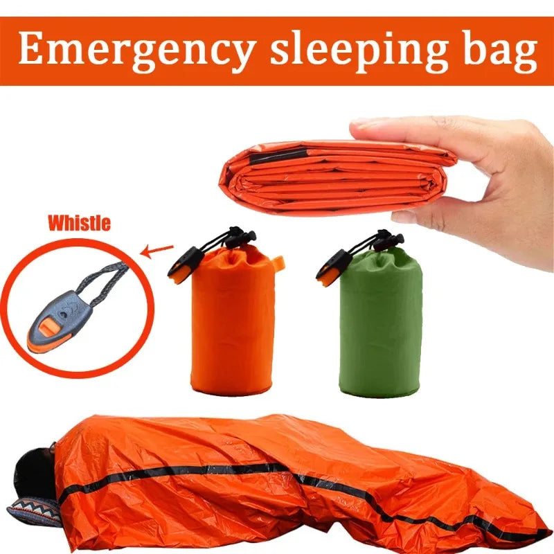 All-Weather Emergency Survival Sleeping Bag – Waterproof, Thermal Mylar Blanket Sack | Reusable & Compact for Camping, Hiking & Outdoor Adventures