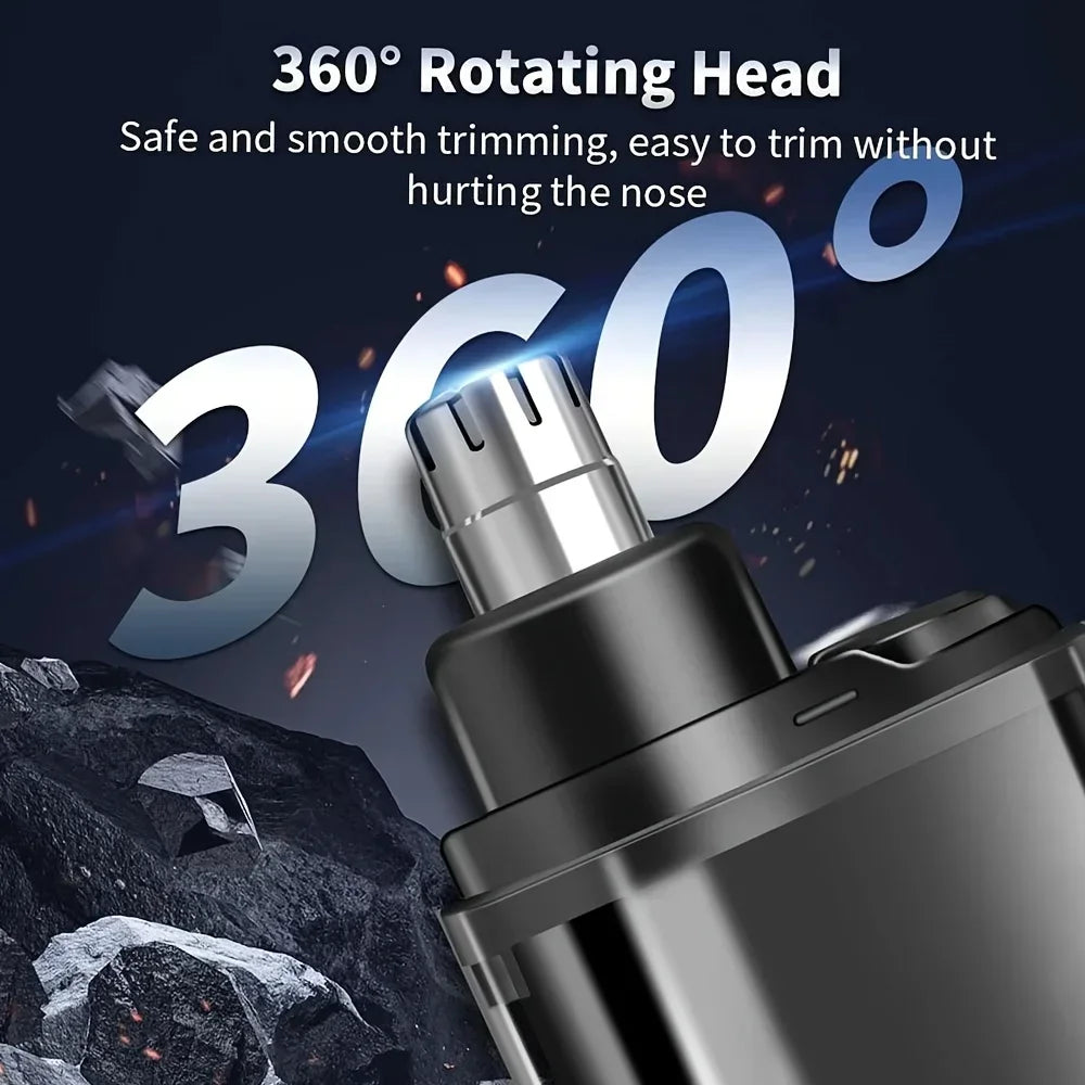 USB Rechargeable Nose & Ear Hair Trimmer for Men, Portable Mini Compact Design with Fast Charge, Electric Grooming Kit