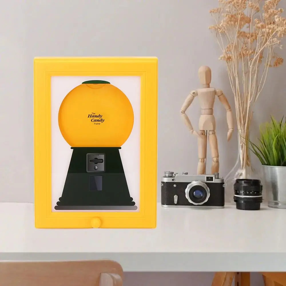 Creative Candy Dispenser Picture Frame Easy Restock Moisture-Proof Hanging Handy Candy Frame Rotating Dust-Proof