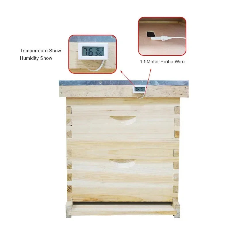 Square Embedded Digital Thermo-Hygrometer for Reptile Terrarium Humidity Box Home Industrial Digital Temperature Humidity Gauge