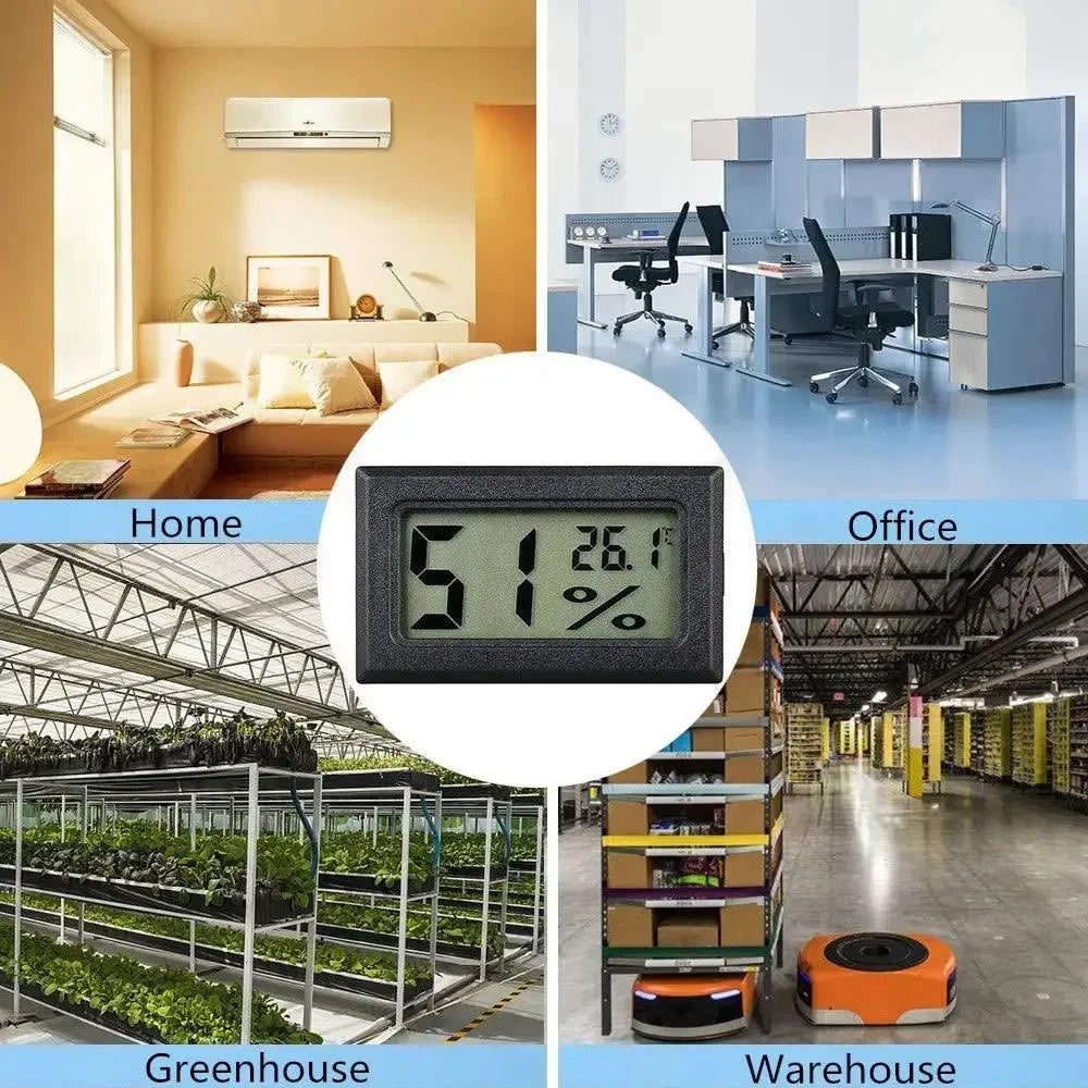 Square Embedded Digital Thermo-Hygrometer for Reptile Terrarium Humidity Box Home Industrial Digital Temperature Humidity Gauge