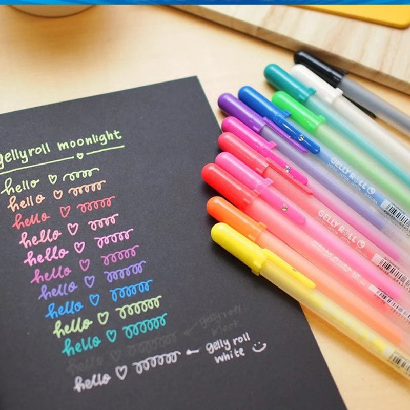 Japan Sakura Gel Pen Set 3D Jelly Pen Basis/Bright/Highlight/Souffle/Glaze Drawing Pens Gel Ink Glitter Decoration Stationary